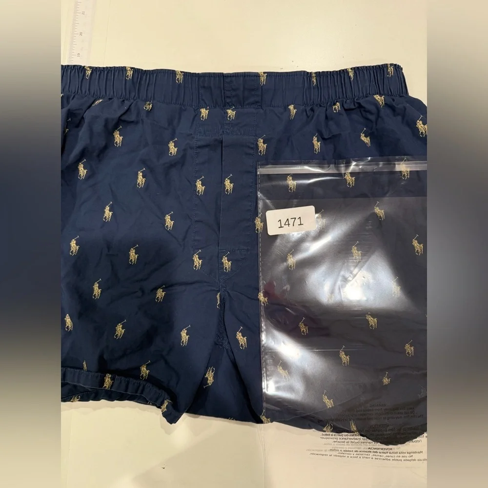 Polo by Ralph Lauren Navy Boxers with Pony Pattern All Over size L